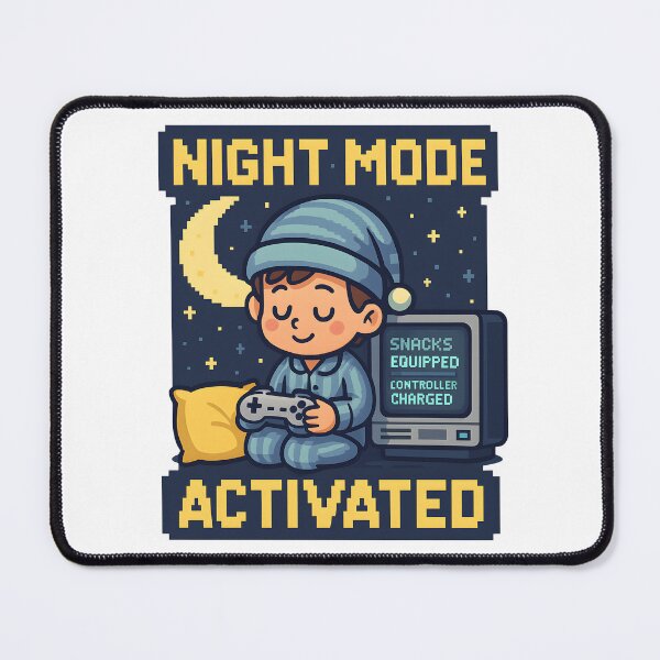 Item preview, Night Mode Activated Cute Gamer Pyjamas Retro Design.   designed and sold by The-T-In-Retro.