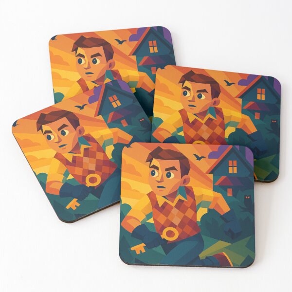Item preview, ESCAPE AT SUNSET – Unique Colorful Nicky Roth Cubist Fan Art Hello Neighbor designed and sold by Owlic.artwear.