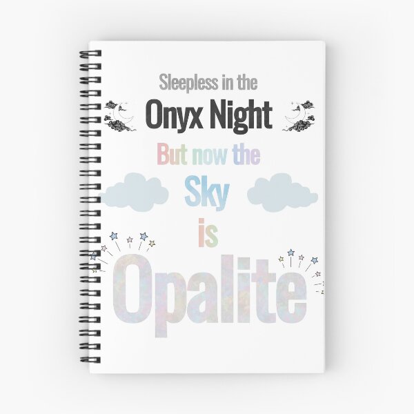 Item preview, Opalite design with clouds, moons, stars and multicoloured writing.  designed and sold by RennlyDesigns.