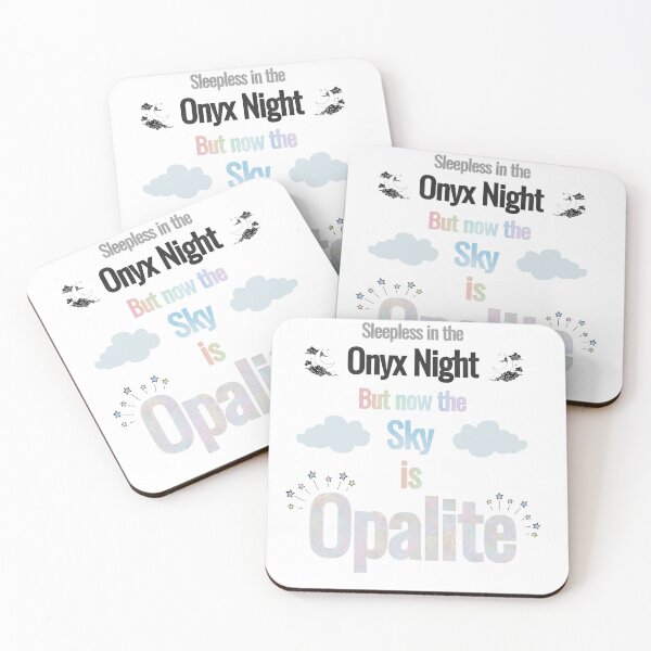 Item preview, Opalite design with clouds, moons, stars and multicoloured writing.  designed and sold by RennlyDesigns.