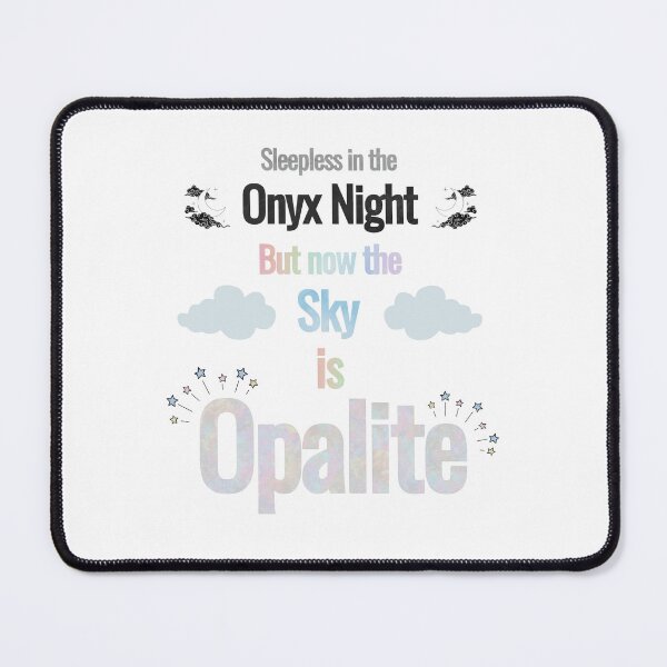 Item preview, Opalite design with clouds, moons, stars and multicoloured writing. designed and sold by RennlyDesigns.