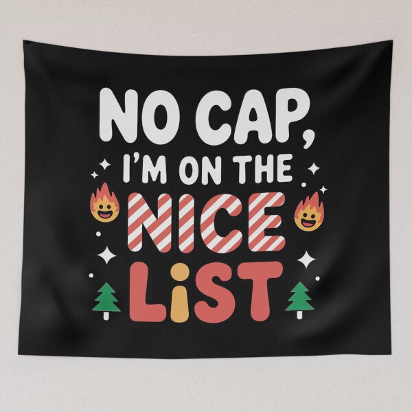 Item preview, No Cap, I'm on the nice list, funny Gen Z and gen Alpha Christmas designed and sold by NoetherSym.