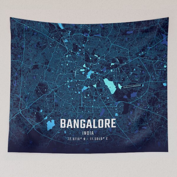 Item preview, Bangalore Midnight City Map designed and sold by HomeLivingCo.