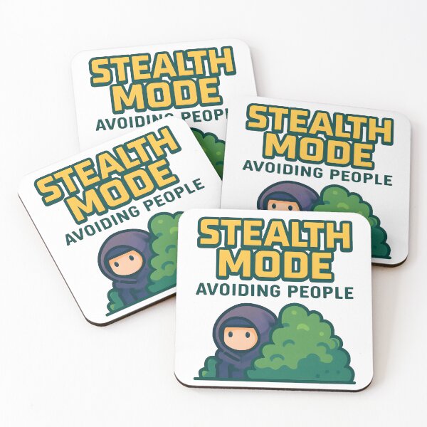 Item preview, Stealth Mode Avoiding People Funny Ninja Cartoon Design.  designed and sold by The-T-In-Retro.