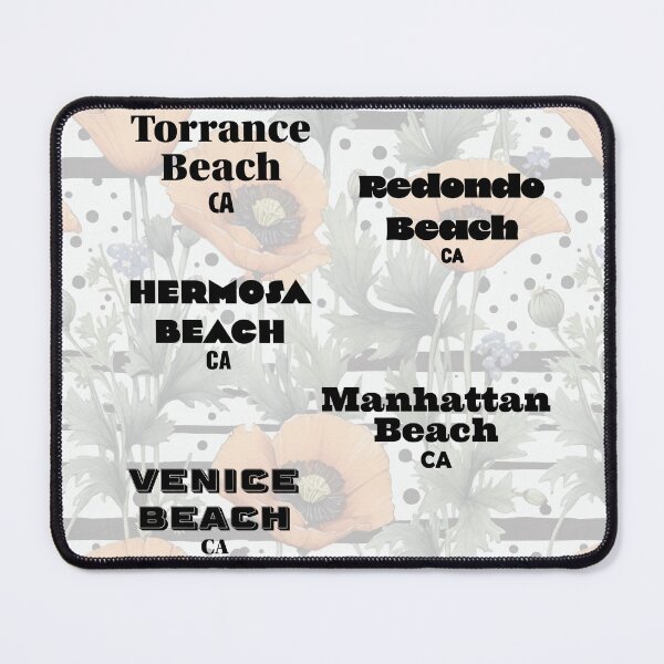 Item preview, Southern California Southbay Beach Cities in Different Black Fonts designed and sold by CarrollGene.