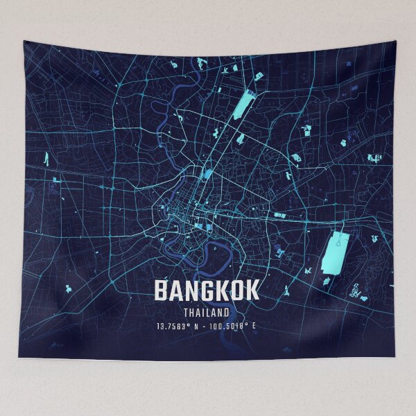 Item preview, Bangkok Midnight City Map designed and sold by HomeLivingCo.