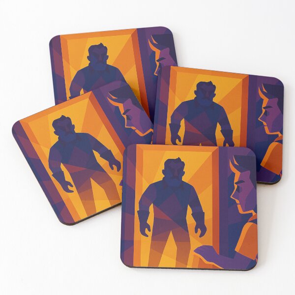 Item preview, SHADOW IN THE DOORWAY – Unique Colorful Hello Neighbor Nick Cubism Art  designed and sold by Owlic.artwear.