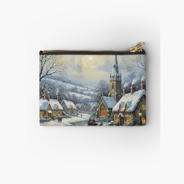 Item preview, Traditional Christmas Snowy English Cotswold Village Scene designed and sold by MeadowFarmPrint.