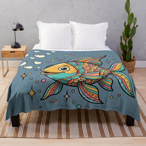 Item preview, Colorful Fish with Mosaic Scales – Whimsical Ocean Art designed and sold by AwesomeBeyondLimits.