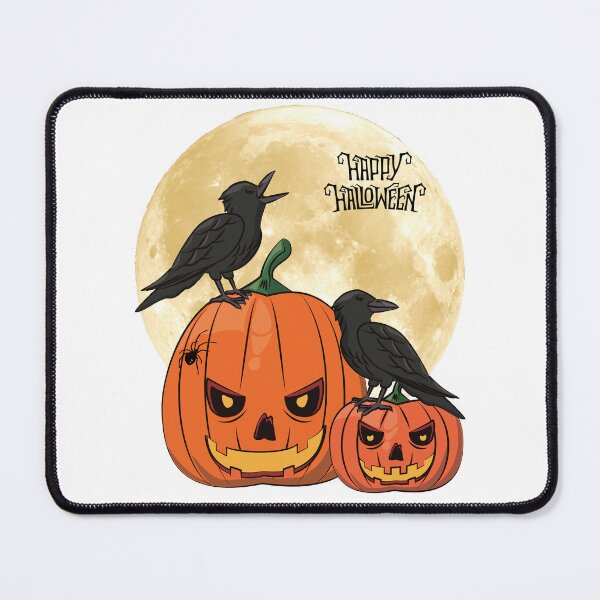 Item preview, Happy Halloween with Jack-o'-Lanterns and Ravens. designed and sold by Dinasshop.