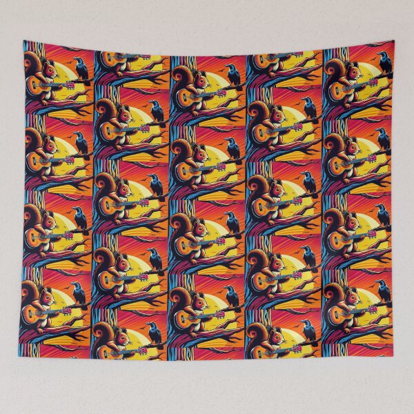 Item preview, Cute guitarist squirrel and crow  designed and sold by Dogandesighn.