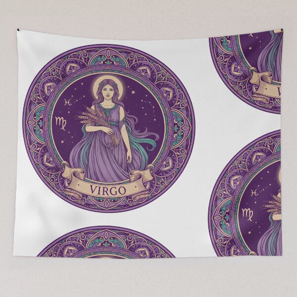 Item preview, VINTAGE VIRGO ZODIAC SIGN designed and sold by infinitearte.
