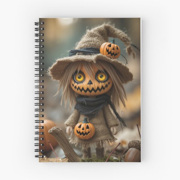 Item preview, Cute Jack-O'-Lantern Doll in Witch Hat - Fall Forest Spirit designed and sold by MilanCaArt.