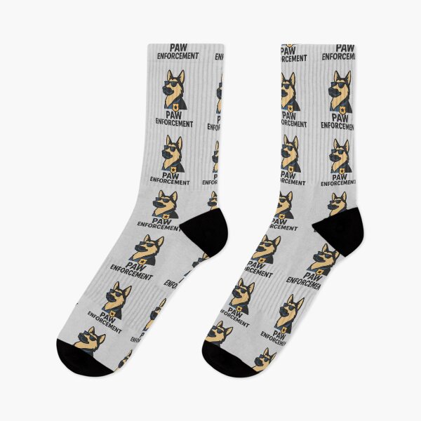Aperçu de l'œuvre Paw Enforcement | German Shepherd Police Dog Design créée et vendue par Bratak.