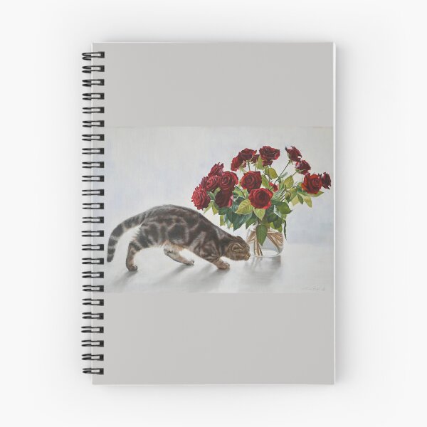 Item preview, Lionel the Cat and the Roses – Fine Art Print designed and sold by LukianArtPrint.