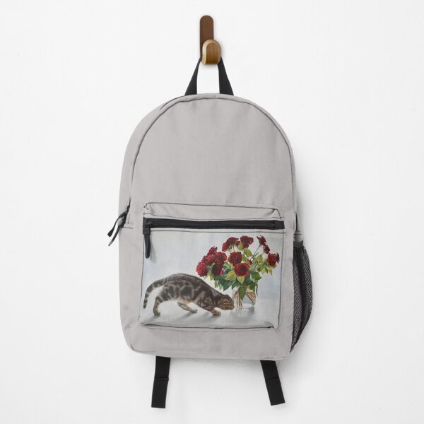 Item preview, Lionel the Cat and the Roses – Fine Art Print designed and sold by LukianArtPrint.