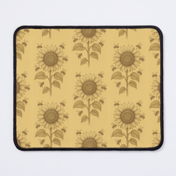 Item preview, Delicate Sunflower and Bees Drawing designed and sold by imperiumpublicitario .