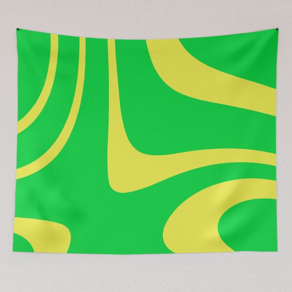 Item preview, Yellow and Green Abstract Minimal Groovy Stripes designed and sold by patternsoup.
