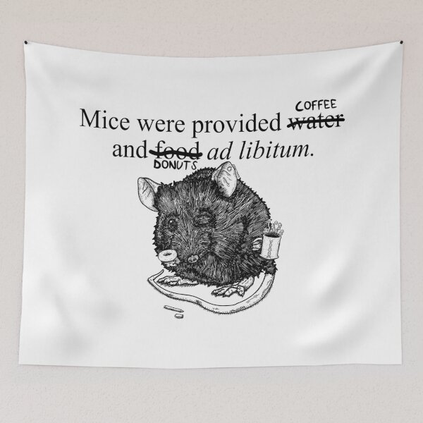 Item preview, Funny research mouse coffee and donuts designed and sold by nostakesart.