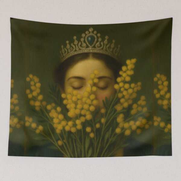 Item preview, Les Yeux Fermés au Mimosa – French Portrait of a Lady | 19th Century Art designed and sold by CARRAANN.