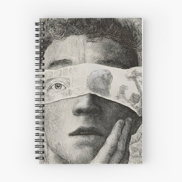 Item preview, Surreal Portrait of Hidden Realities – Emotional Crosshatched Art Print designed and sold by Psycho-Crazy.