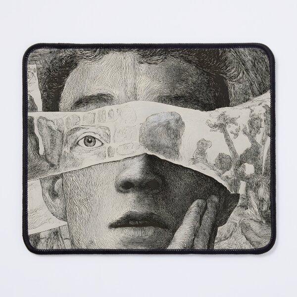 Item preview, Surreal Portrait of Hidden Realities – Emotional Crosshatched Art Print designed and sold by Psycho-Crazy.