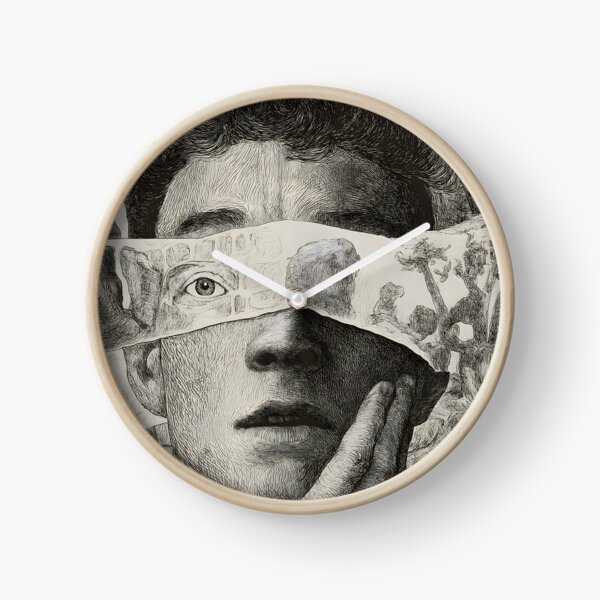 Item preview, Surreal Portrait of Hidden Realities – Emotional Crosshatched Art Print designed and sold by Psycho-Crazy.