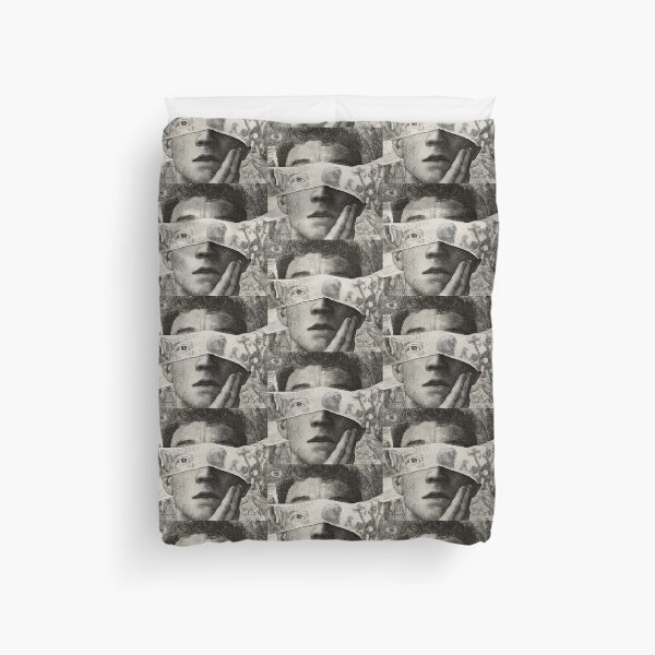 Item preview, Surreal Portrait of Hidden Realities – Emotional Crosshatched Art Print designed and sold by Psycho-Crazy.