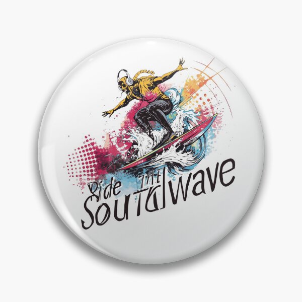 Item preview, Ride the Soundwave surfing on giant colorful soundwave with headphones on 1 designed and sold by Neon G.