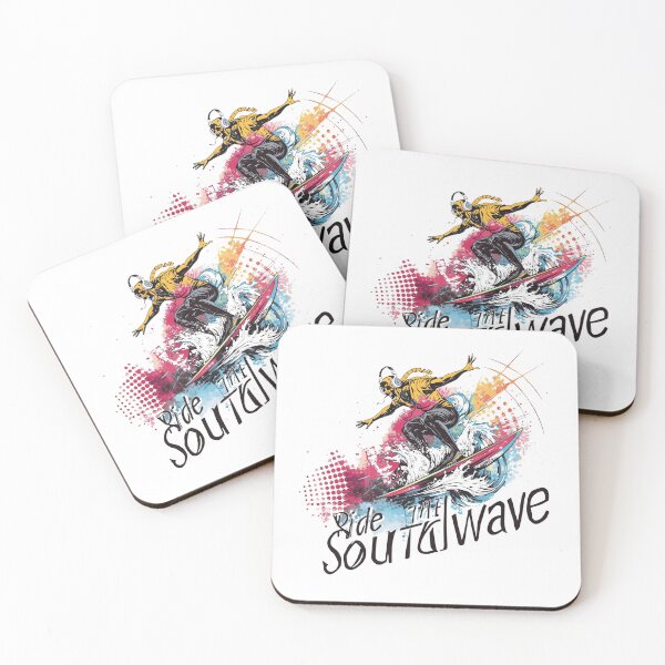 Item preview, Ride the Soundwave surfing on giant colorful soundwave with headphones on 1 designed and sold by Neon G.