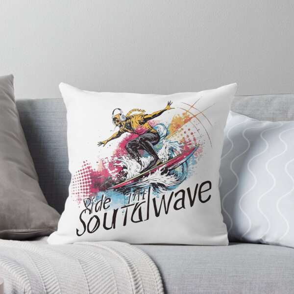 Item preview, Ride the Soundwave surfing on giant colorful soundwave with headphones on 1 designed and sold by Neon G.
