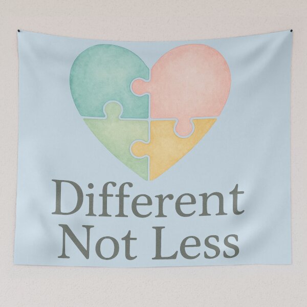 Item preview, Different Not Less – Heart Puzzle Autism Awareness Design designed and sold by Painted Moon by Luna Bee™.