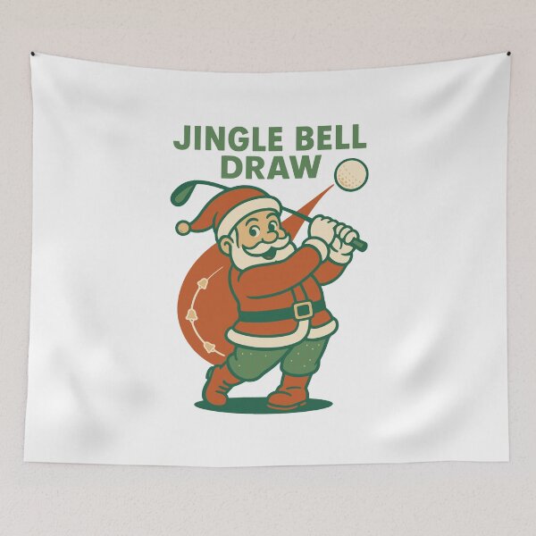 Item preview, Jingle Bell Draw Funny Golf Santa Claus Holiday designed and sold by LuminOrb.