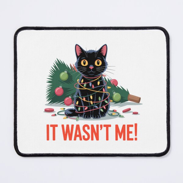 Item preview, It Wasnt Me Funny Black Cat Christmas Cartoon Humor designed and sold by chattsuede.