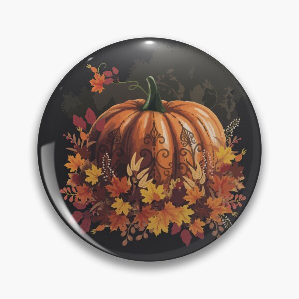 Item preview, Pumpkin and colorful autumn leaves, autumn is coming, pumpkins, halloween, fall, autumn, orange designed and sold by Collagedream.