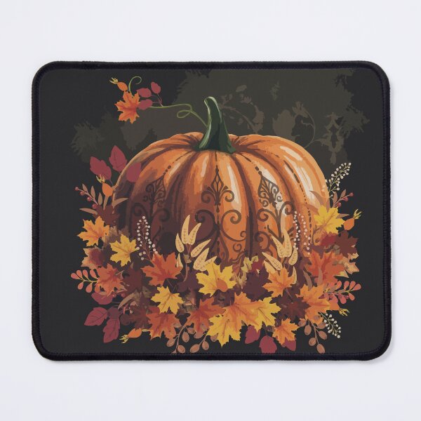 Item preview, Pumpkin and colorful autumn leaves, autumn is coming, pumpkins, halloween, fall, autumn, orange designed and sold by Collagedream.