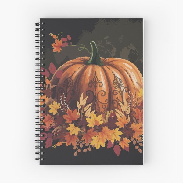 Item preview, Pumpkin and colorful autumn leaves, autumn is coming, pumpkins, halloween, fall, autumn, orange designed and sold by Collagedream.