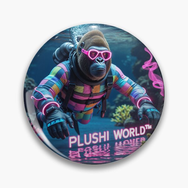 Item preview, Cyber Gorilla Diver - Neon Scuba Adventure designed and sold by PLUSHIWORLDtm.