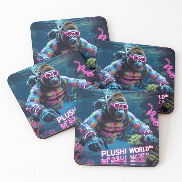Item preview, Cyber Gorilla Diver - Neon Scuba Adventure designed and sold by PLUSHIWORLDtm.