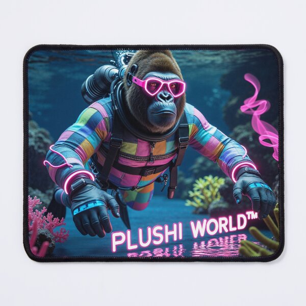 Item preview, Cyber Gorilla Diver - Neon Scuba Adventure designed and sold by PLUSHIWORLDtm.