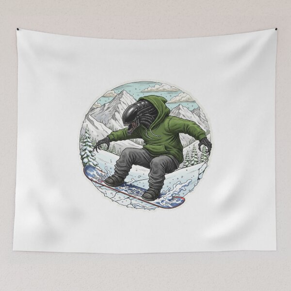 Item preview, Xenomorph snowboarding designed and sold by krabbaraban.