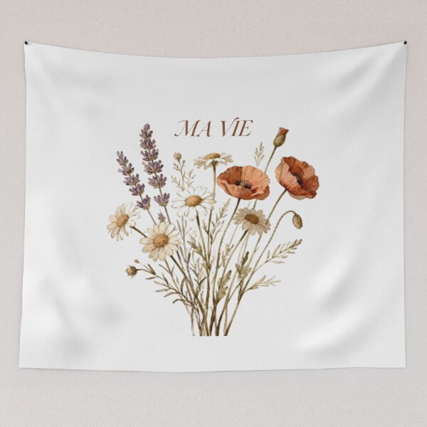 Item preview, Vintage Wildflower "MA VIE" Graphic Tee Shirt for Women – Oversized Boho Botanical Floral Bouquet Plant Lad designed and sold by Ditstyle.