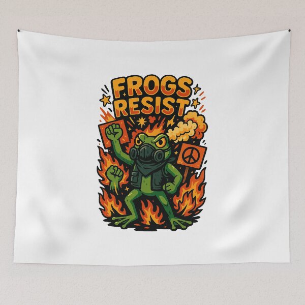 Item preview, Frogs Resist Portland Protest Shirt - Funny Activist Frog Tee Sticker designed and sold by GeniePixel.