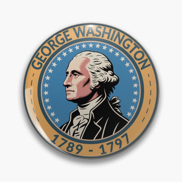 Item preview, George Washington US President Illustration Badge designed and sold by KrisSidDesigns.
