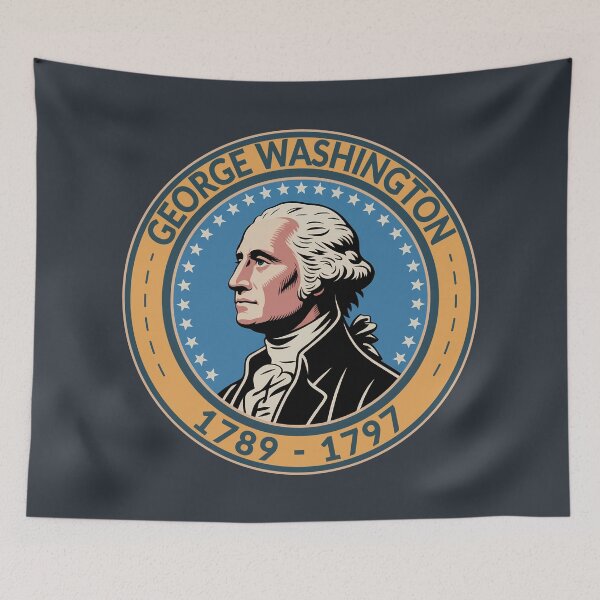 Item preview, George Washington US President Illustration Badge designed and sold by KrisSidDesigns.