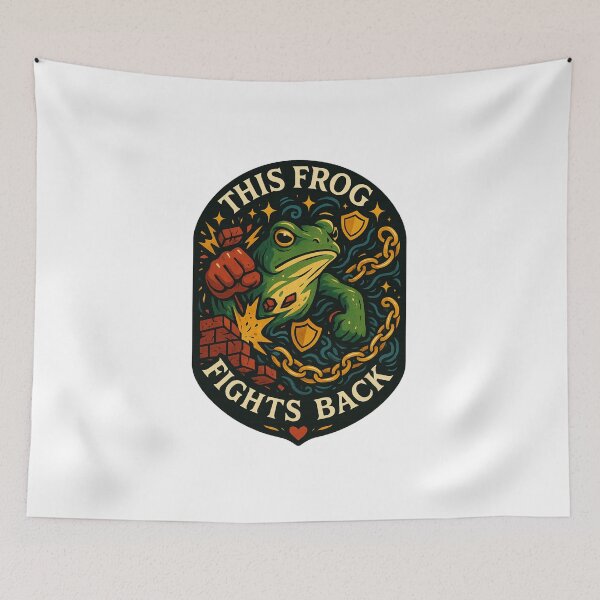 Item preview, This Frog Fights Back Shirt - Empowering Resist Frog Tee Sticker designed and sold by GeniePixel.
