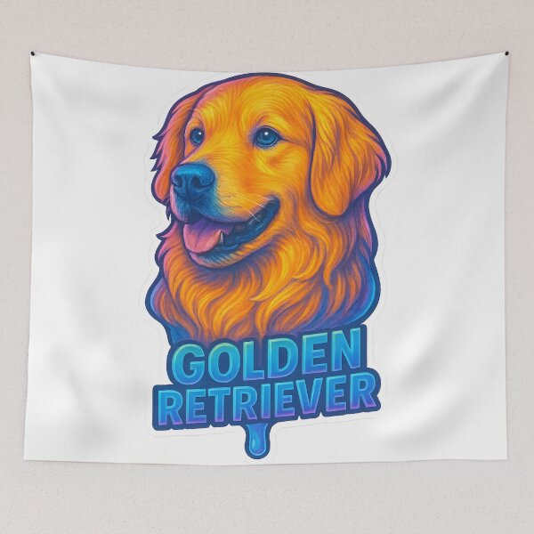 Item preview, Golden Retriever: Neon Chrome Drip designed and sold by Savannarojas.