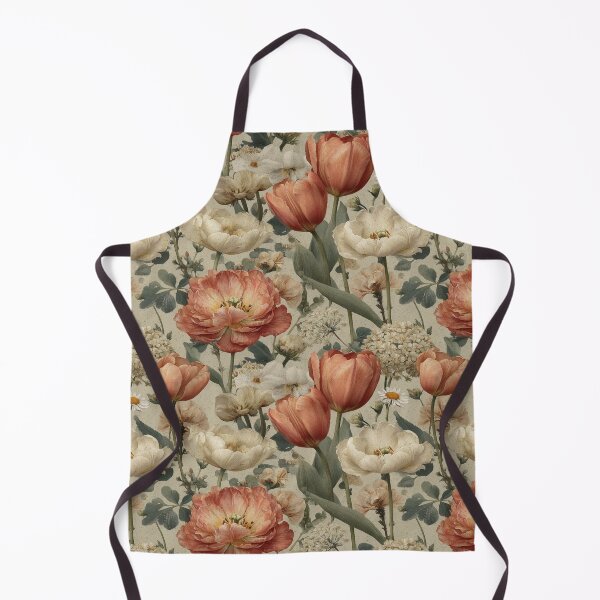 Item preview, Vintage Coral Tulip Garden designed and sold by Angela Santana Designs.