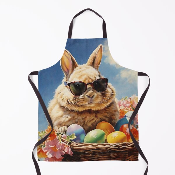 Item preview, Vintage Animal Art: Easter Bunny with Sunglasses in a Basket | Animal Art | Oil Painting | Vintage Art | Gift for Easter designed and sold by UnhingedBird.