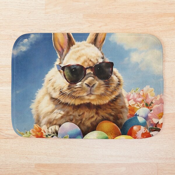 Artikelvorschau, Vintage Tierkunst: Osterhase mit Sonnenbrille im Korb | Tierkunst | Ölgemälde | Vintage-Kunst | Geschenk zu Ostern entworfen und verkauft von UnhingedBird.